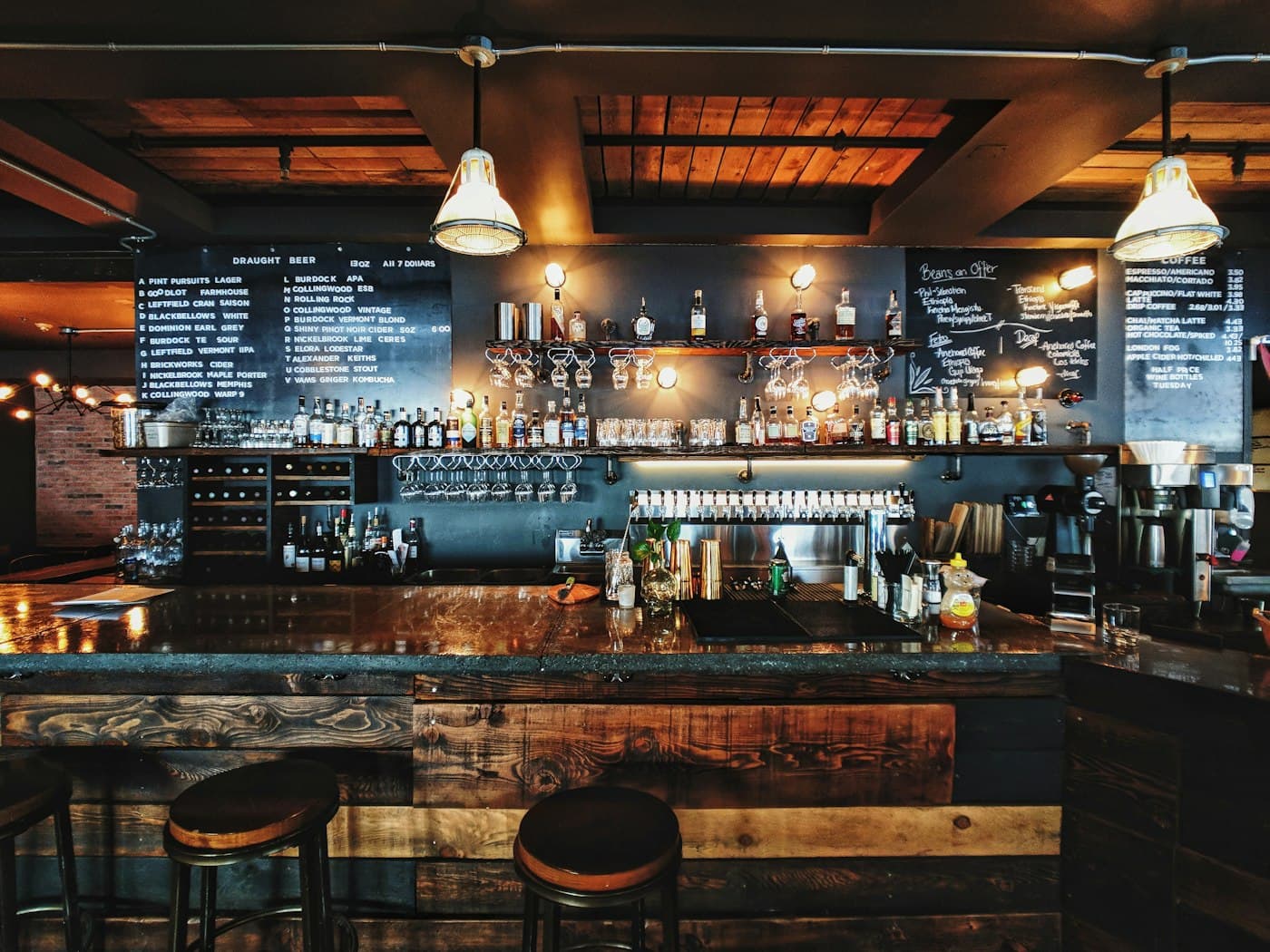 Café interior representing a hospitality website experience