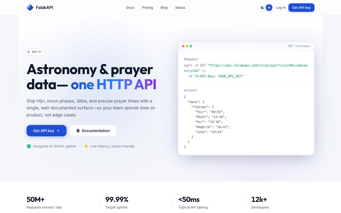FalakAPI homepage