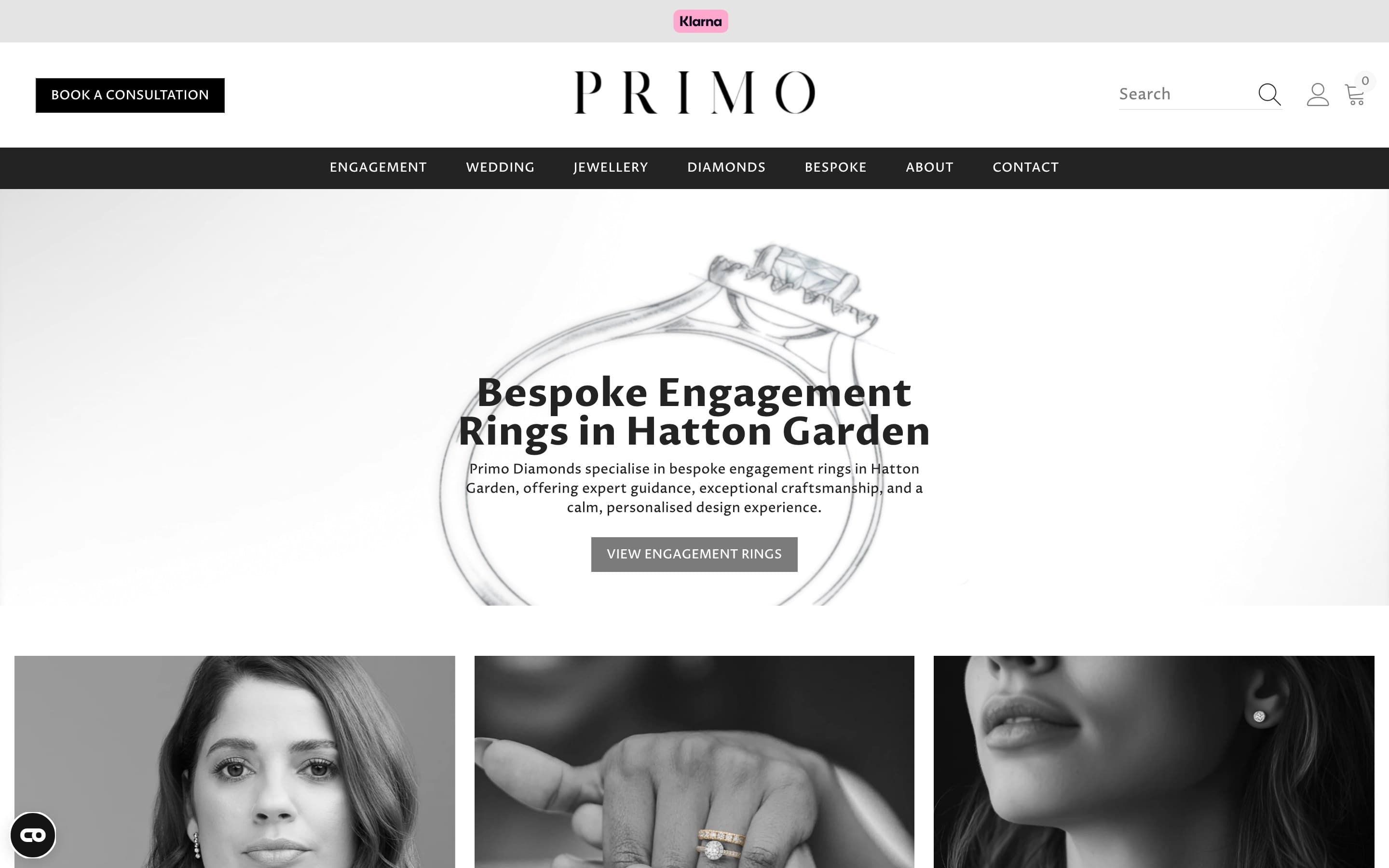 Primo Diamonds homepage